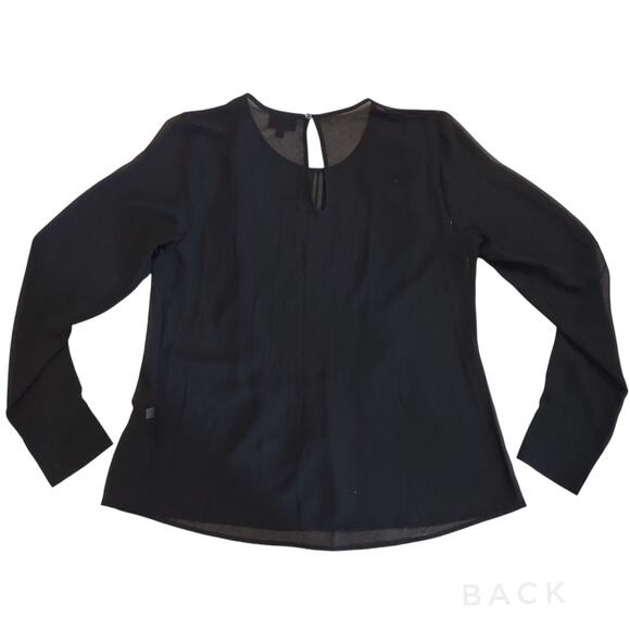 WhoWhatWear Sheer Black Blouse Size XS Formal Work School Academia Ruffles - Picture 7 of 9